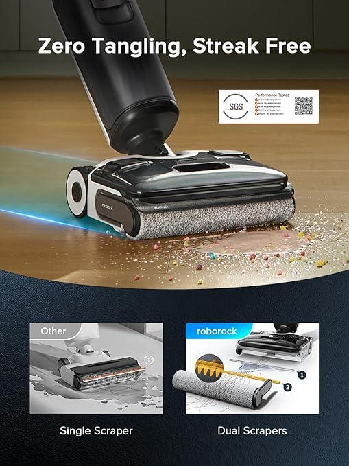 roborock F25 ACE Wet Dry Vacuum Cleaner, Cordless Vacuum Mop All in One for Hard Floor, 20000Pa Hardwood Floor Cleaner with Zero Tangle, 194°F Hot Air Flash Drying Electric Mop, 180° Lie Flat, WiFi - NeatNest