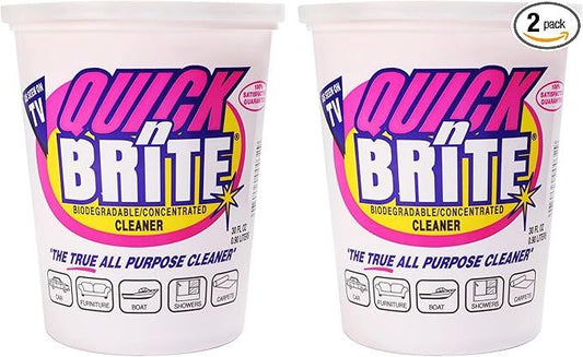 Quick 'n Brite All Purpose Cleaning Paste – Miracle Cleaner for Tough Stains | Eco-Friendly, Non-Toxic, Pet-Safe | Multi-Surface Stain Remover | Made in USA, 32oz (Pack of 2) - NeatNest