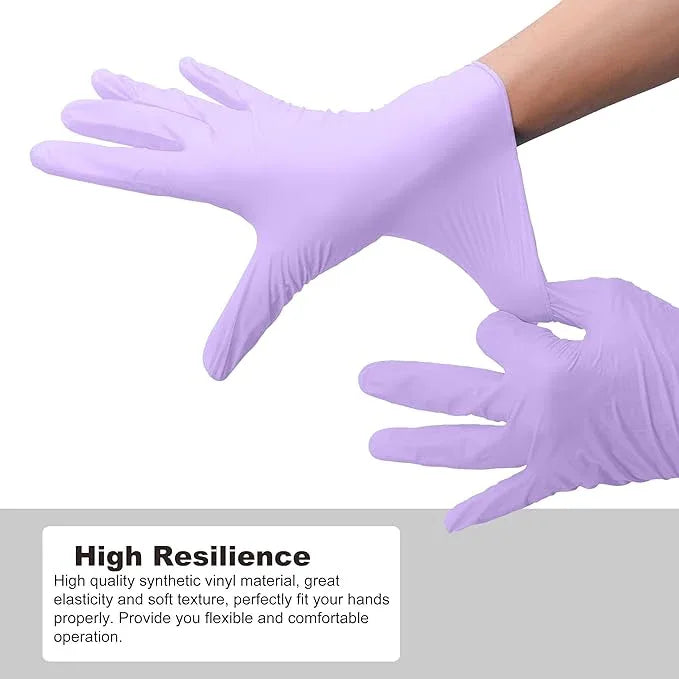 Disposable Gloves Large, Nitrile and Vinyl Blend Material Gloves, Latex Free 4 Mil 100 Pc Food Grade Glove for Cleaning, Food Prep,Hair Dye,Tattoo, Purple - NeatNest