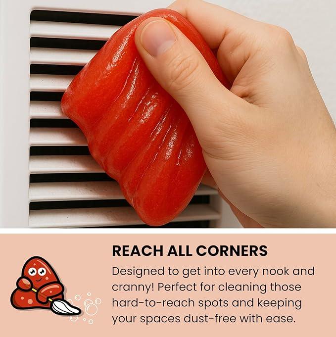 Slime Buddies Car Cleaning Gel Putty - Strawberry Scented Interior Detailing Tool for Cup Holders, Air Vents & Keyboard - Reusable Auto Detailing Accessories - Dust Remover Goop - Gifts for Men Women - NeatNest