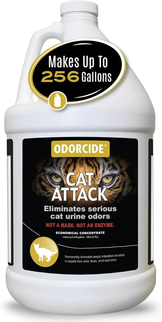 Odorcide Cat Attack Concentrate - Cat Urine Remover for Carpet & Upholstery - Litter Box Odor Eliminator - NeatNest