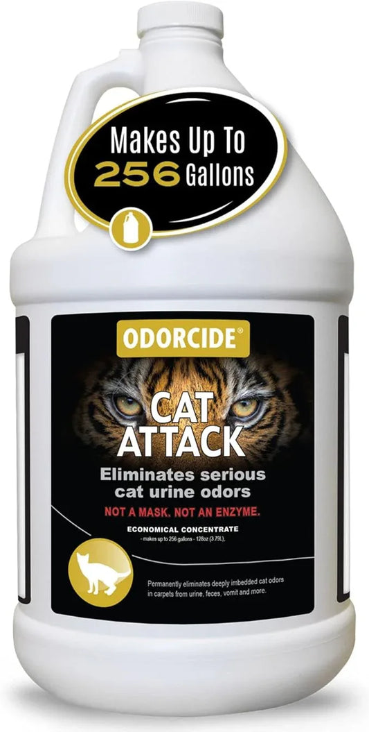 Odorcide Cat Attack Concentrate - Cat Urine Remover for Carpet & Upholstery - Litter Box Odor Eliminator - NeatNest