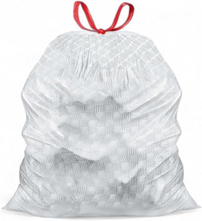 Mighty Flex 13 Gallon Trash Bags Drawstring, 600ct Heavy-Duty Large Garbage Bags, Ultra-Flexible, Leak and Odor-Resistant Plastic Garbage Bags for Home and Commercial Use, Unscented (White) - NeatNest