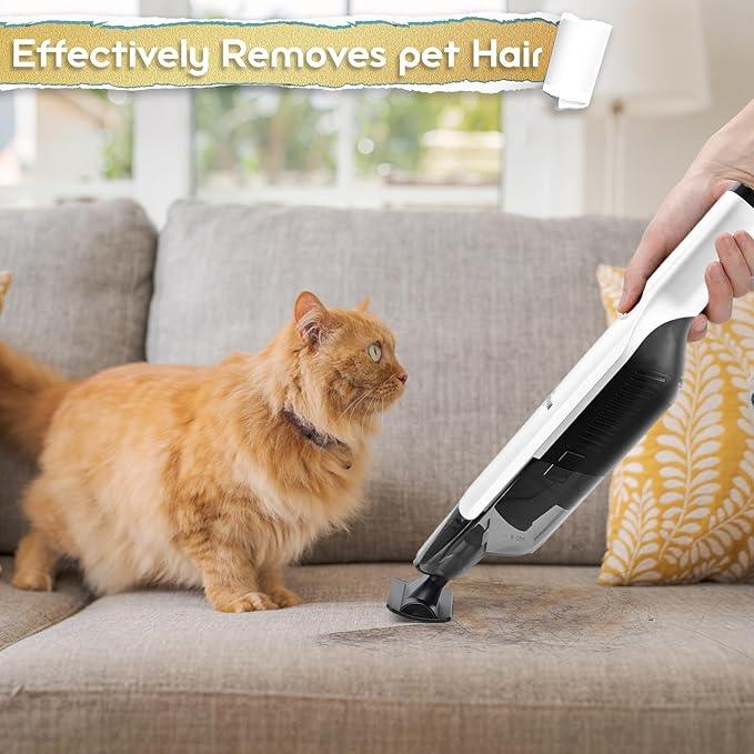 Handheld Vacuum Cordless,15KPA High Power Suction,USB Quick Charge,Car Vacuum Cleaner with Storage Dock,Lightweight Rechargeable Dust Buster with Crevice Tool Pet Brush Hand Vac for Home,White - NeatNest
