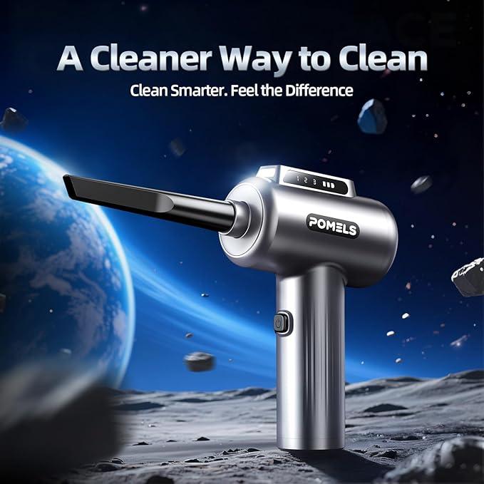 Compressed Air Duster, 110000RPM Ultra-Powerful Electric Air Duster with LED Light, 3-Speed Adjustable, Rechargeable Cordless Mini Blower for Computer, Keyboard, Car, PS5, Outdoor & Home Cleaning - NeatNest