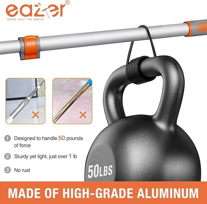 Eazer Floor Squeegee Broom: Heavy Duty Scrubber with Extendable 50.3'' Aluminum Pole and Rubber Blade for Kitchen, Swimming Pool, Concrete Floors,Shower,Tiles,Garages,Windows,Glass,Pet Hair Removal - NeatNest