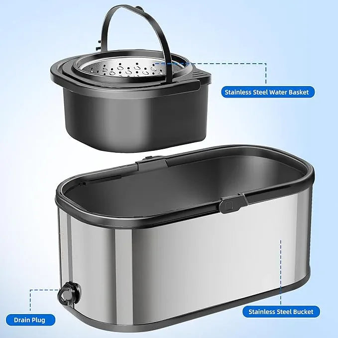 Spin Mop and Bucket with Wringer Set for Home,360° Mop and Bucket with Separate Clean and Dirty Water,Wet Dust Mop for Floor Cleaning with Extra Refills (Silver with 6 Pads) - NeatNest