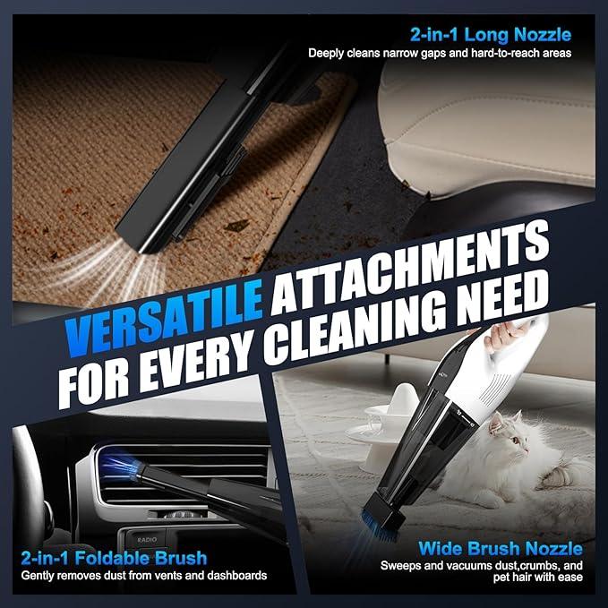 Car Handheld Vacuum Cordless Car Vacuum Cleaner for Drivers, Office, Home & Pet Hair, with True Brushless Motor, Ultra-Strong Suction, Large Battery & Big Dust Cup, Type-C Fast Charging - NeatNest