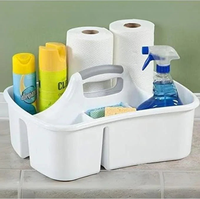 Extra Large 5 Gal Divided Cleaning Caddy Organizer with Handle - Cleaning Supplies for Housekeeping - Shower Caddy Portable - Shower Caddy Dorm - Cleaning Supplies Organizer - 17.75 x 13.25 x 7.75 - NeatNest