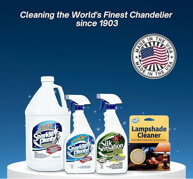 Sparkle Plenty Silk Sensation Cleaning Solutions Bundle - Sparkle Plenty Chandelier Cleaner Drip Dry Spray No Wipe & Silk Plant Cleaner Spray No Wipe - Artificial Plants & Flowers Spray Away Cleaner - NeatNest