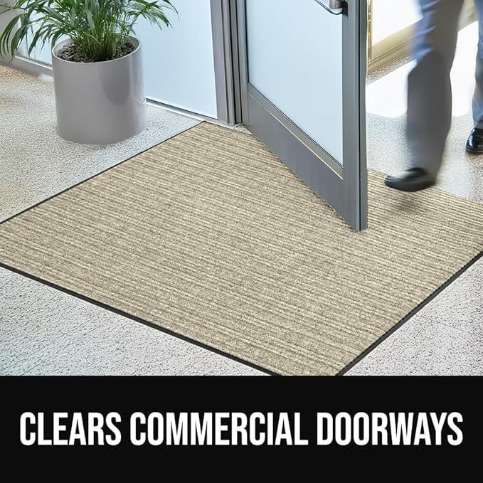 GORILLA GRIP Waterproof Traffic Guard Door Mat, 35x23, Heavy Duty Entryway Mats, Strong Rubber Back Commercial Utility Rugs for Office Hallway, Garage Floor and Home, Low Profile Carpet Runner, Beige - NeatNest
