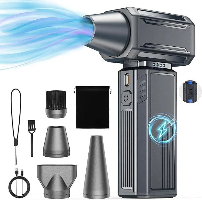 Compressed Air Duster,130000RPM Electric Duster,Stepless Speed Mini Air Blower,Replace Canned Air Duster,Cordless Rechargeable Jet Fan Blower for Keyboard Computer Car Cleaning Dry-Dark Gray - NeatNest