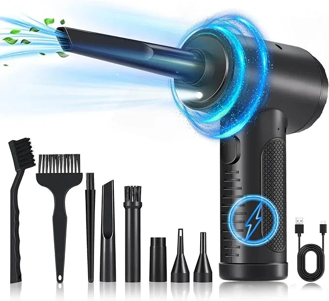 Compressed Air Duster, Keyboard Cleaner - Replace Compressed Canned Air - Portable Electric Air Duster Reusable Rechargeable Air Blower for Computer Keyboard Electronics Pet House, (91000RPM/7500mAh) - NeatNest