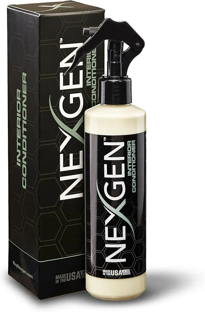 Nexgen Interior Conditioner (8oz) - Non-Greasy, UV-Blocking Formula - Fresh Leather Scent - On-the-Go Car Detailing - Car Cleaning Supplies - For Car Seats, Dashboards, Door Panels, & More - NeatNest