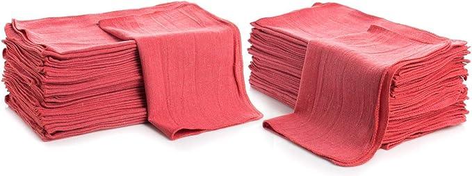 Simpli-Magic Cotton Shop Towels, Commercial Grade, Red, 145 Pack, Size: 14" x 12" - NeatNest