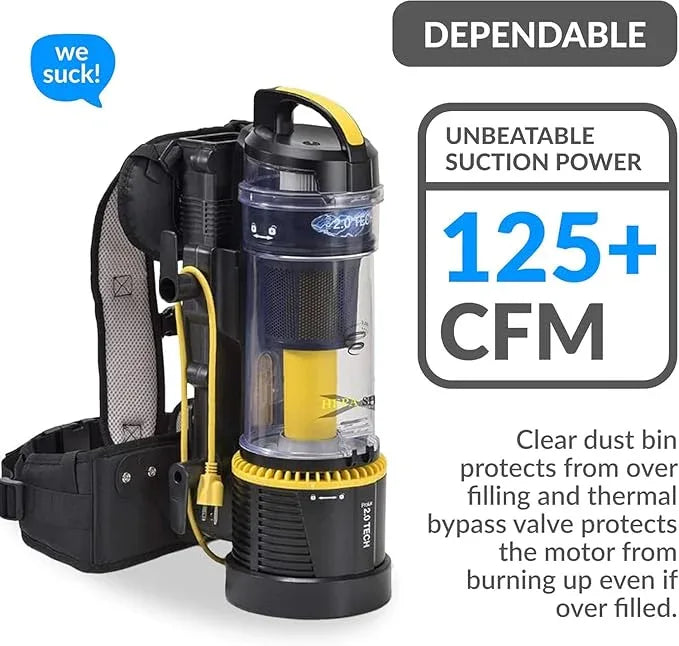 Prolux 2.0 Commercial Bagless Backpack HEPA Vacuum - Pro Model for Professional Cleaners - NeatNest