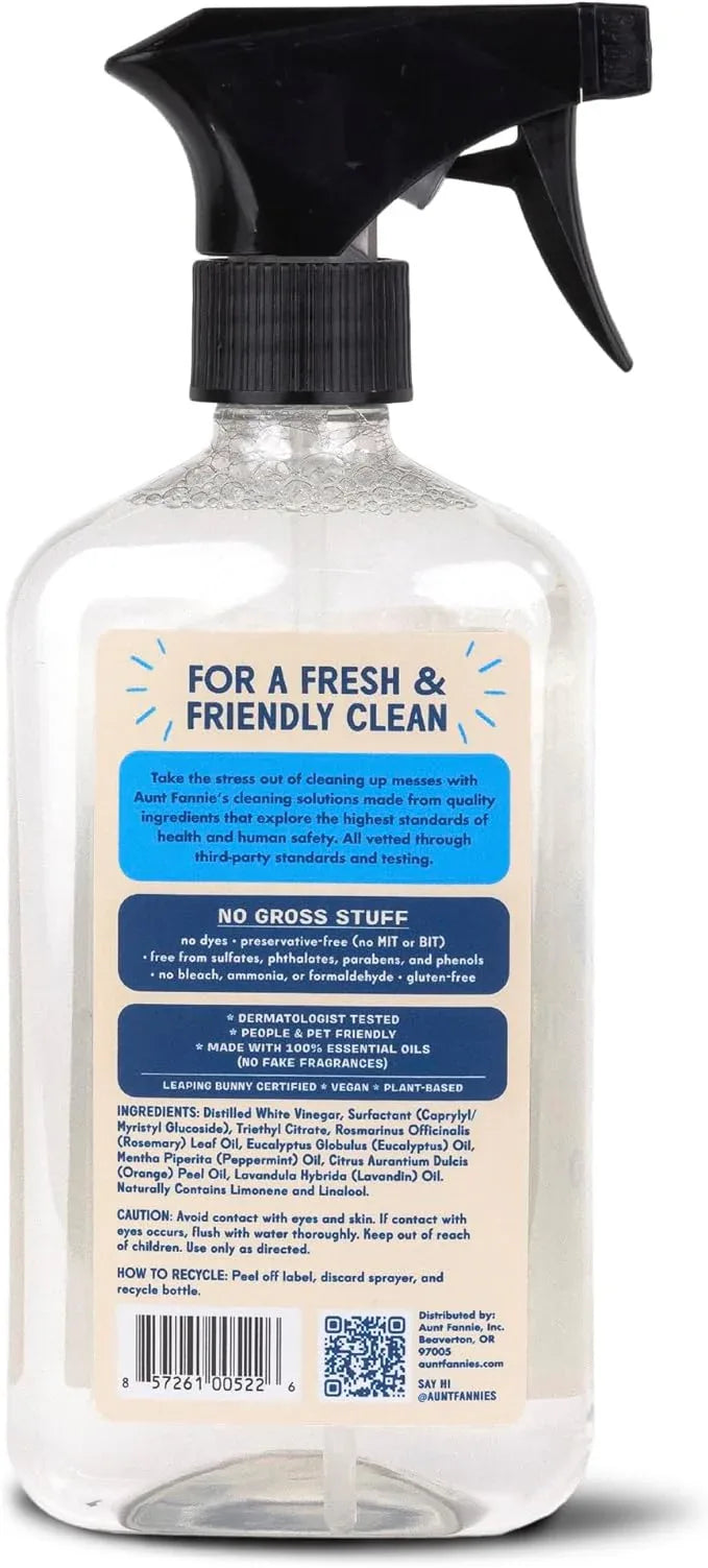 Aunt Fannie's Glass & Window Cleaning Vinegar Spray, Natural Streak-Free Spray, 16.9 Ounces (Pack of 6) - NeatNest