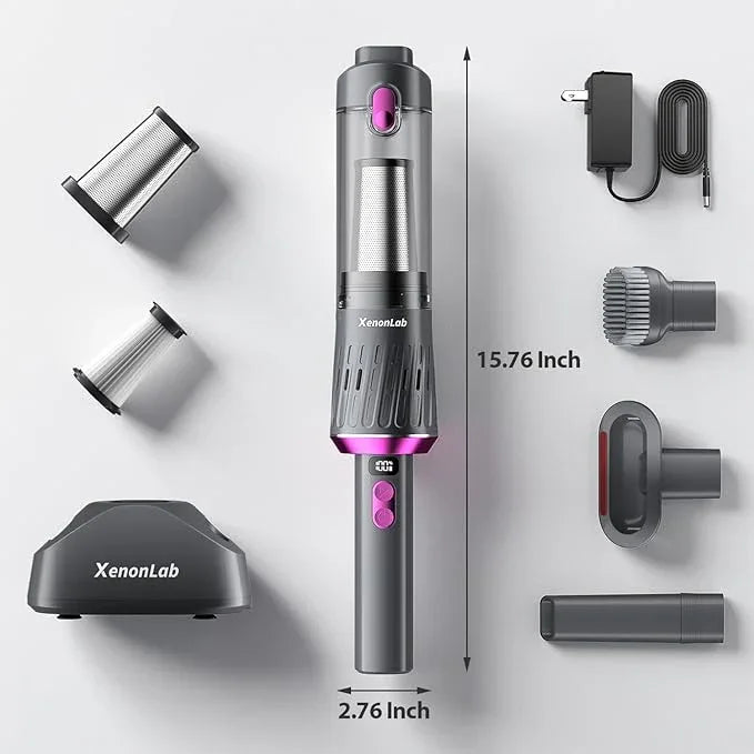 Handheld Vacuum Cordless Car Vacuum Cleaner Powerful Suction Car Vacuum Lightweight Portable Rechargeable Hand Held Vacuum Cleaner One-Touch Empty with HEPA Filter (Violet) - NeatNest