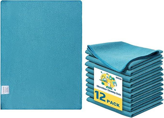 Microfiber Cleaning Cloths for House;Reusable Cleaning Towels Rags for Kitchen;Washable Lint Free,Streak Free,Non-Abrasive,Pack of 12;16"x12" - NeatNest