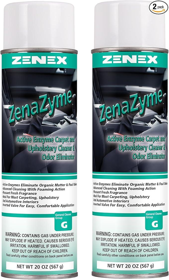 Zenex ZenaZyme Active Enzyme Carpet & Upholstery Cleaner - Professional-grade Stain Remover | Deep Foaming Formula for Carpets, Upholstery, & Interiors | Fresh Scent | 20 oz (2 Pack) - NeatNest