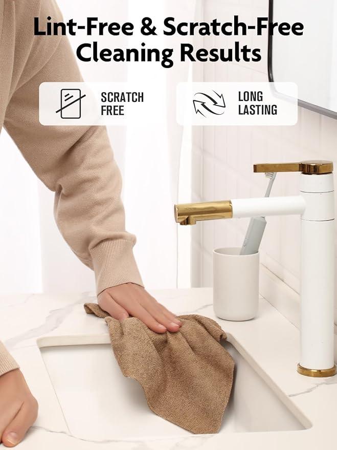 Fantasticlean Microfiber Cleaning Cloth Roll -150 Pack, Tear Away Microfiber Towels, 12" x 12", Reusable, Washable, Ultra Absorbent Dishcloth for Home Supplies, Car, Pet, Kitchen (Tan & Beige) - NeatNest
