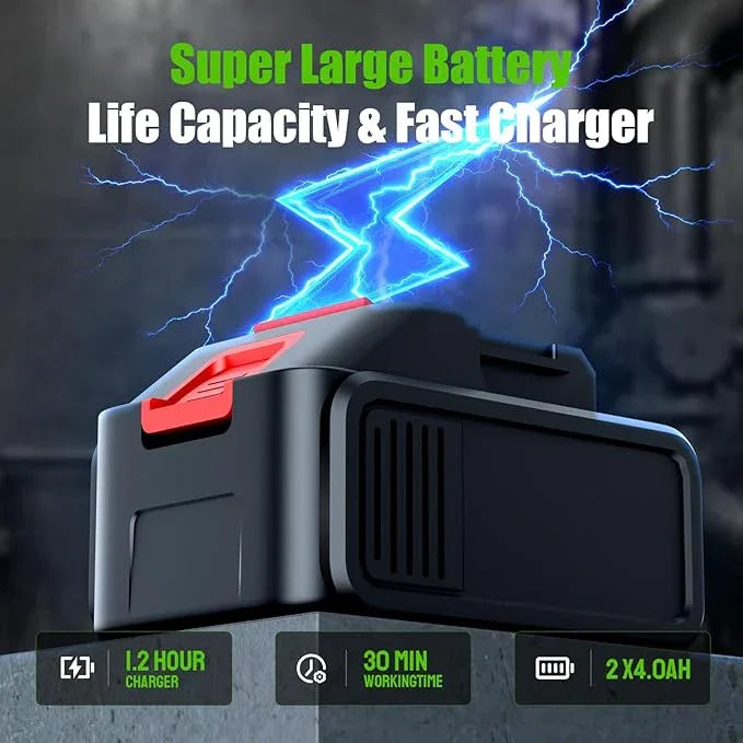 Electric Leaf Blower Cordless, 200 MPH Wind Speed, 2 x 4.0Ah Batteries, Handheld Leaf Blowers for Lawn Care, Stepless Speed Control, Portable Lightweight Grass Blower for Yard, Patio - NeatNest