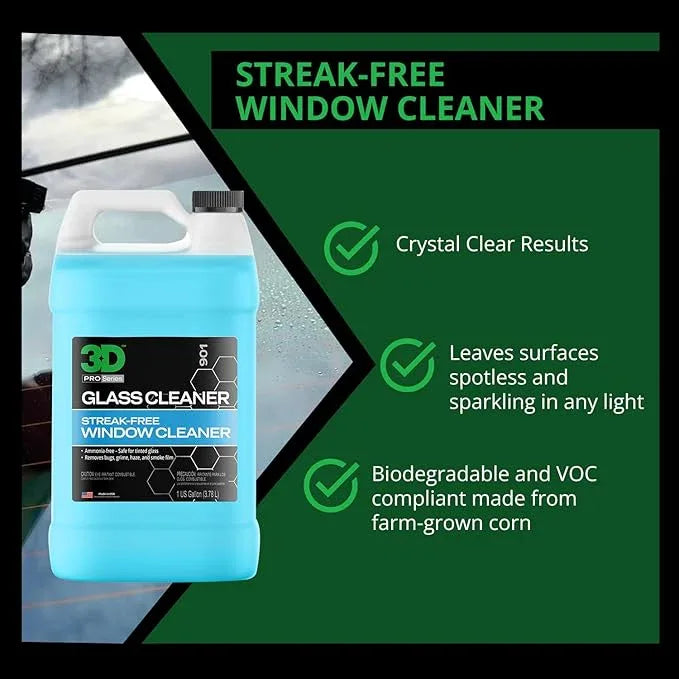 3D Glass Cleaner - Ready to Use, Tint Safe, Streak Free Glass Cleaner - Gallon - NeatNest