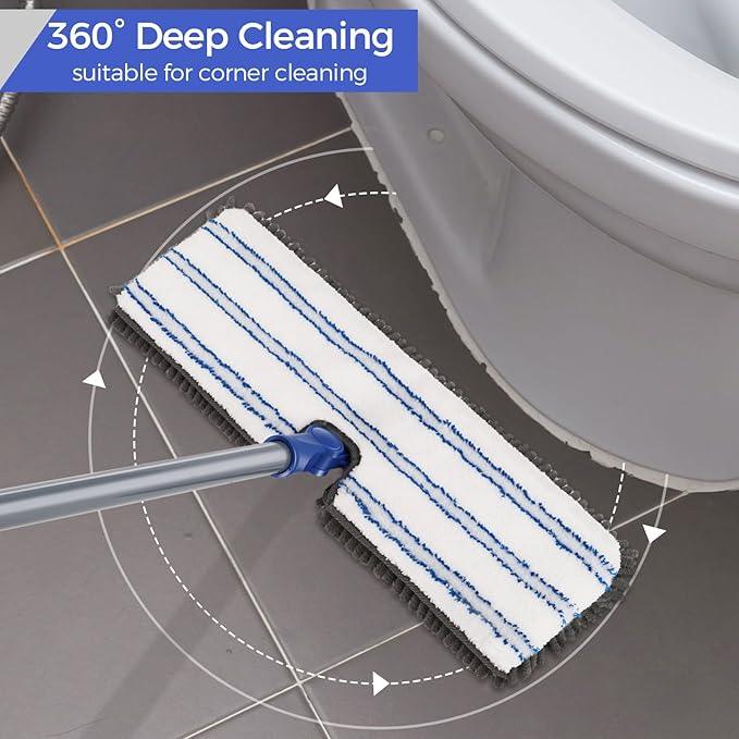 MASTERTOP Microfiber Dust Mop,Double-Sided Flat Mops for Hardwood Floors with 4 Reusable Mop Pads, Floor Mops with Stainless Steel Handle and Extension, Cleaner for Hardwood, Vinyl, Laminate, Tile - NeatNest
