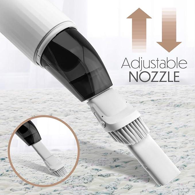 STARUMENT Portable Hand Vacuum Cleaner Handheld Cordless Cleaner for Dust Pet Hair Dirt, Home, Car Interior, Lightweight, Easy to Use, Compact Design Battery Rechargeable with USB-C Cable White - NeatNest