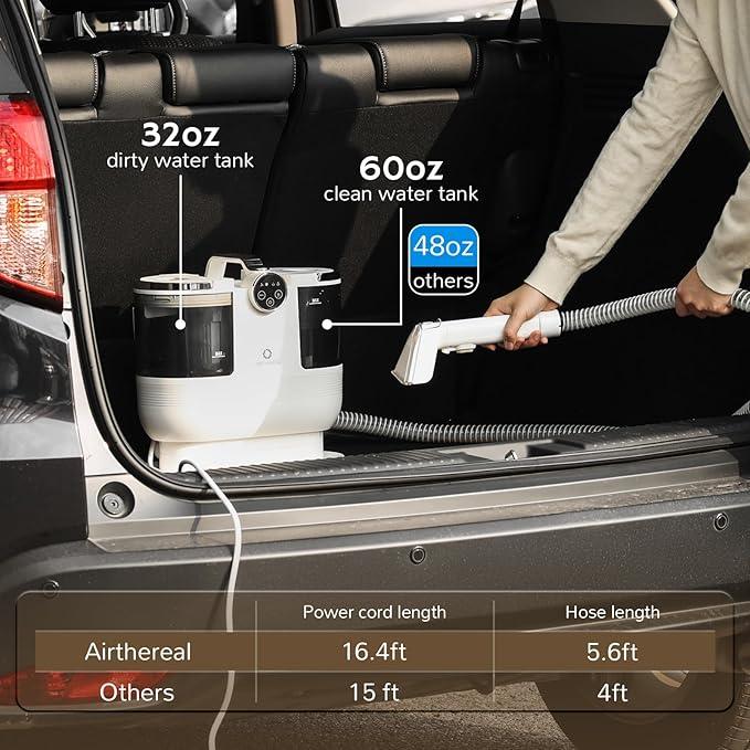 Airthereal Portable Upholstery Spot Cleaner, Instant Heating Carpet Cleaner Machine, Shampooer Machine with Self-Cleaning, 14 Kpa Stain Remover Deep Cleaner for Pets, Stairs, Car Seat and Couch - NeatNest