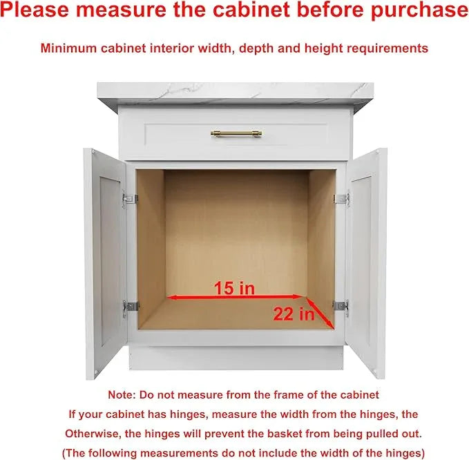 Pull Out Cabinet Organizer,Heavy-Duty Slide Out Shelf, Wood And Wire Basket, Pull Out Drawer for for Kitchen Under Sink Space, Pantry, Bathroom (14 * 21 WM) - NeatNest