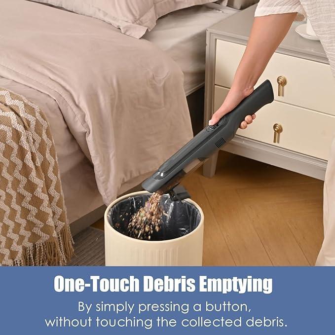 Handheld Vacuum Cordless, Super Lightweight 1.4lb with Powerful Suction, Charging Dock, Single Touch Empty and Detachable Dust Cup, Portable Mini Car Vac for Home Pet Car - NeatNest