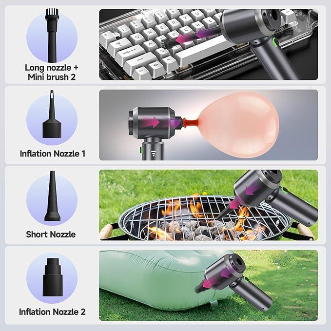 Car Vacuum Portable Cordless, Small Handheld Vacuum Cleaner with 24000PA High Power Suction, Mini Vacuum Cordless Rechargeable with One-Touch Empty, 10-in-1 Hand Vac for Car Home Office Dust - NeatNest