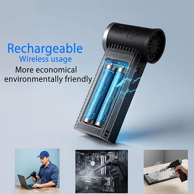 Electric Compressed Air Duster -120000RPM Super Power Cordless Air Duster, Rechargeable Brushless Motor Durable Blower, 4-Gear Adjustable Dust Blower for Computer,PC,Keyboard Charging - NeatNest