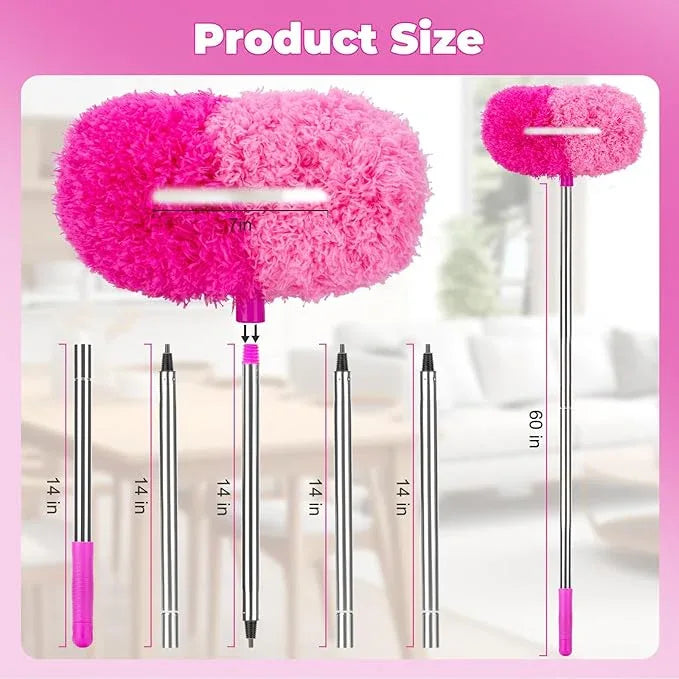 Ceiling Fan Cleaner Duster with 60 inch Extension Pole, Dusters for Cleaning High Ceiling Fan Blades, Dusters Kit with Storage Bag, Cleaning Tools for Families (13pcs) - NeatNest