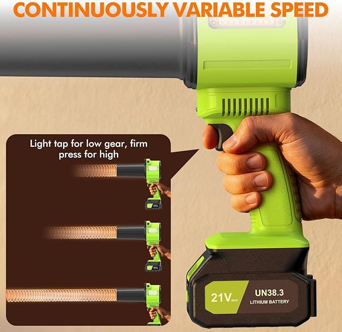 OGERY Brushless Leaf Blower Cordless with Lights, Powerful Electric Leaf Blowers with 2 x 3.0Ah Batteries & Fast Charging, 700CFM 900G Wind Pressure Handheld Blower for Lawn Care Yard Garden, Green - NeatNest
