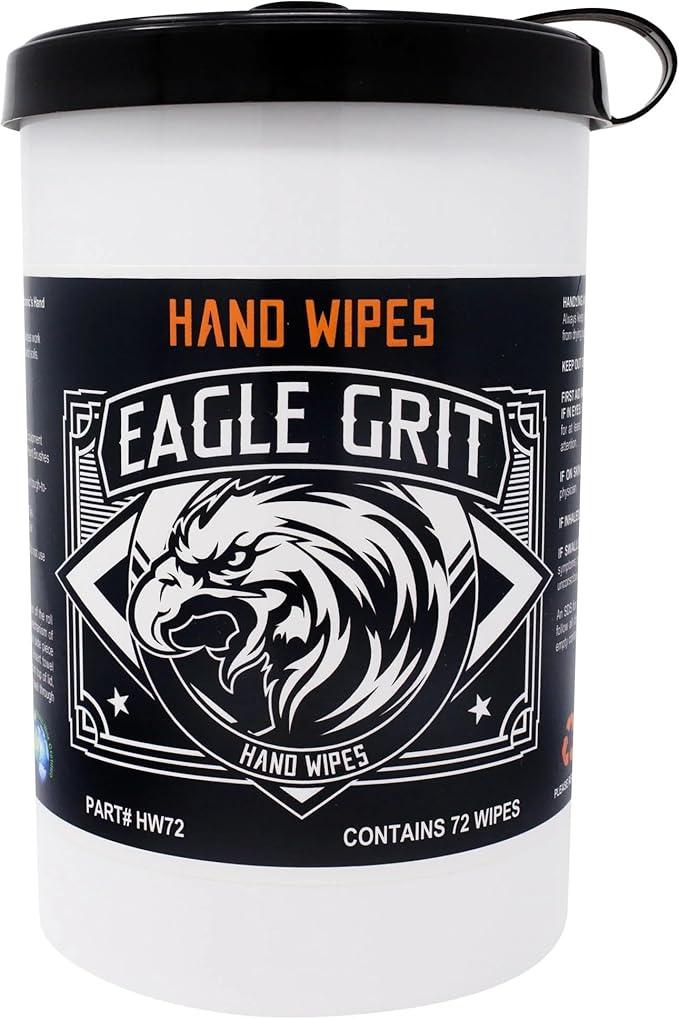 Eagle Grit Heavy Duty Cleaning Wipes – 72 XL Pre-Moistened Degreasing Hand & Tool Wipes – 10”x12” Industrial Strength Shop Towels – Removes Grease, Oil, Ink, Adhesives & Grime – USA Made - NeatNest