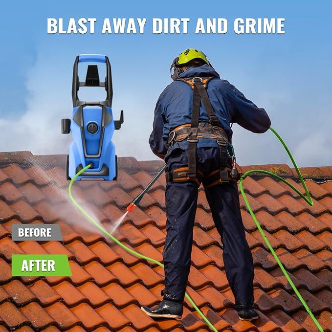 Electric Pressure Washer 5000 PSI 3.8GPM Power Washer with 33FT Hose and 4 Nozzles for Cars/Fences/Driveways/Home/Patios Cleaning, Blue - NeatNest