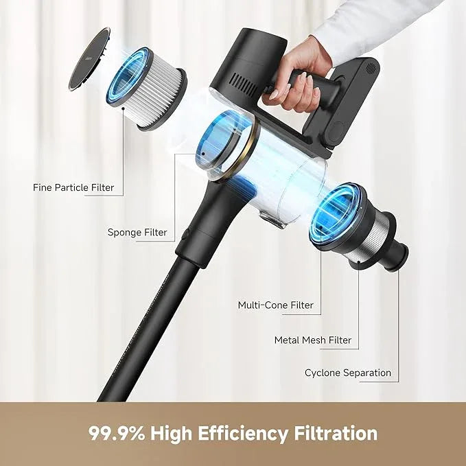 DREAME Cordless Stick Vacuum R20 Pure, 150AW Powerful Suction, Celeste LED Illumination, Anti-Tangle, Hard Floor & Carpet Cleaning, Up to 90Min Runtime, LED Screen, Lightweight, Versatile Attachments - NeatNest