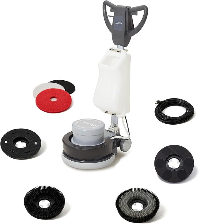 17" Heavy-Duty Weighted Floor Buffer Polisher Machine – 1500W, 154 RPM Commercial Scrubber with Removable Weights – Includes 3.5 Gal Tank, 2 Brushes & 3 Pads – Strip, Buff, Scrub & Polish Floors - NeatNest