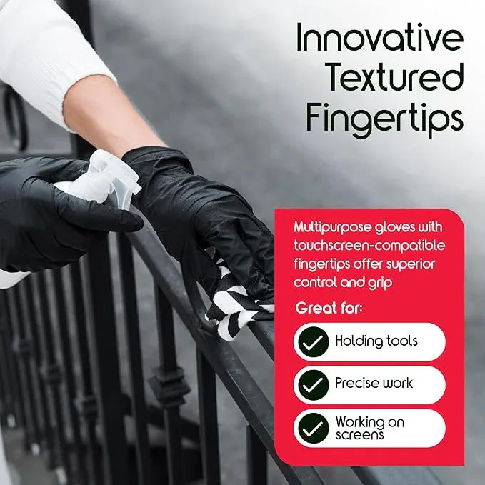 Inspire Black Nitrile Gloves | THE ORIGINAL Quality Black Gloves Disposable Latex Free | 4.5 Cooking - NeatNest