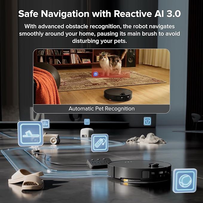 roborock Saros 10 Robot Vacuum and Mop, 22,000Pa Suction, AI Obstacle Avoidance, 3.14-inch Ultra Thin, Intelligent Dirt Detection, Zero Tangling Main Brush, Hot Water Mop & Dock Self Cleaning - NeatNest