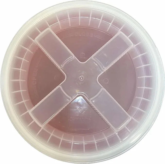 House Naturals 5 Gallon Scarlet Red Plastic Bucket Pail Food Grade BPA Free Made in USA pails with White Air Tight Screw on Lid (Pack of 2) (Scarlet Red with Clear Screw On lid) - NeatNest