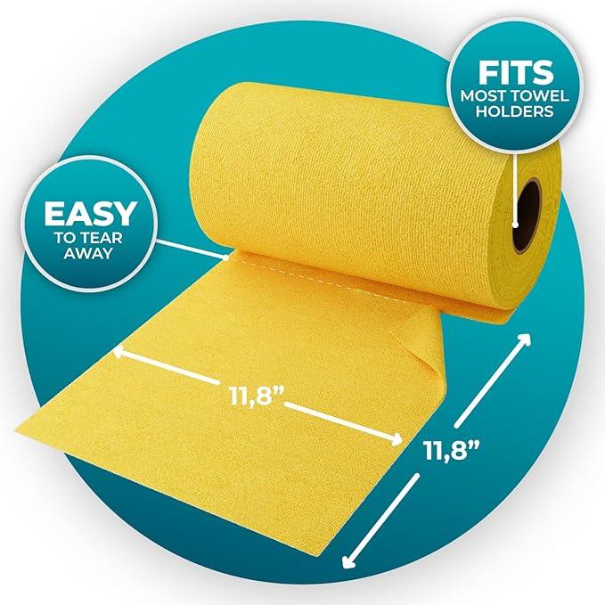 200 Pack Microfiber Cleaning Cloth Roll - Tear Away Reusable Paper Towels Washable, 11.8" Ultra Absorbent Cleaning Supplies for Housekeeping, Cleaning Rags Microfiber Towel, Lint Free Cloth Value Pack - NeatNest