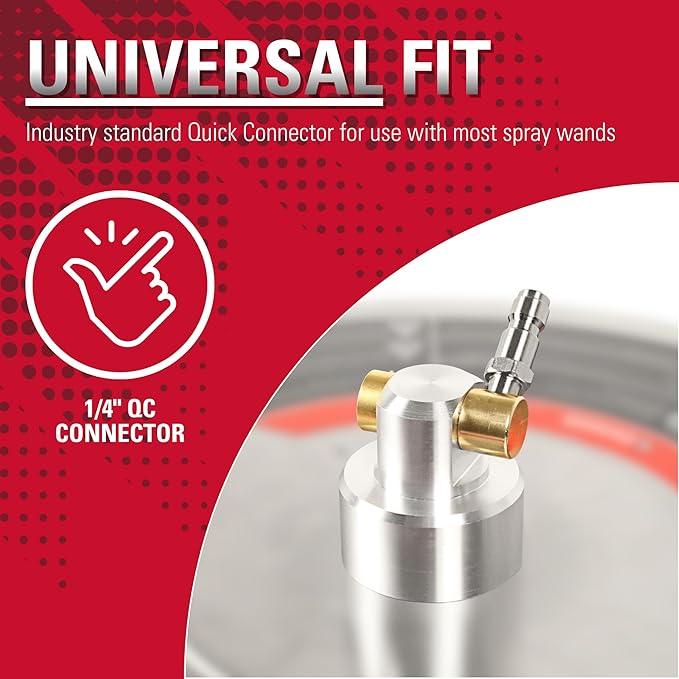Simpson Cleaning Universal 16.5" Pressure Washer Surface Cleaner, Stainless Steel, for Gas and Electric, Cold Water, 1/4" Quick Connection, Max of 4000 PSI, 80625 - NeatNest
