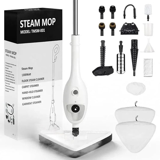 15-in-1 Steam Mops with Detachable Handheld Steamer, Multipurpose Steam Cleaner Mop for Hardwood Floors, High-Pressure 1300W Motor, 30s Fast Heat Up for Tile, Laminate, and Carpet Cleaning - NeatNest