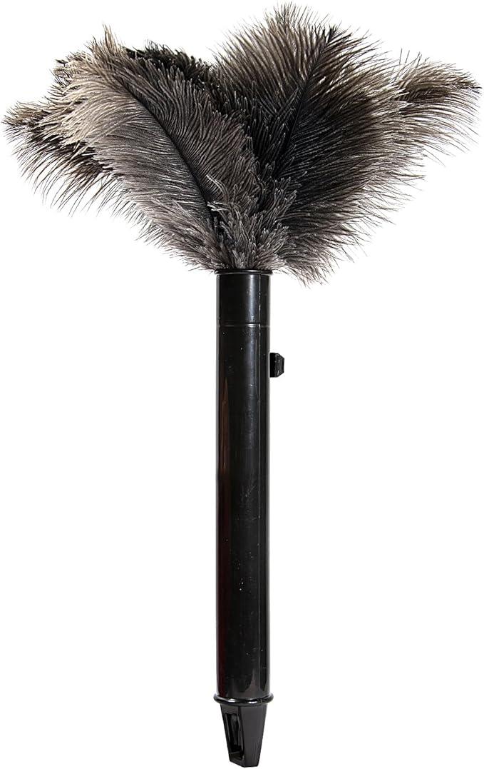 Retractable Ostrich Feather Duster for Cleaning, Fluffy and Natural Feather Duster with Retractable Handle， Reusable Eco-Friendly Handheld Cleaning Supplies (15 inch) - NeatNest