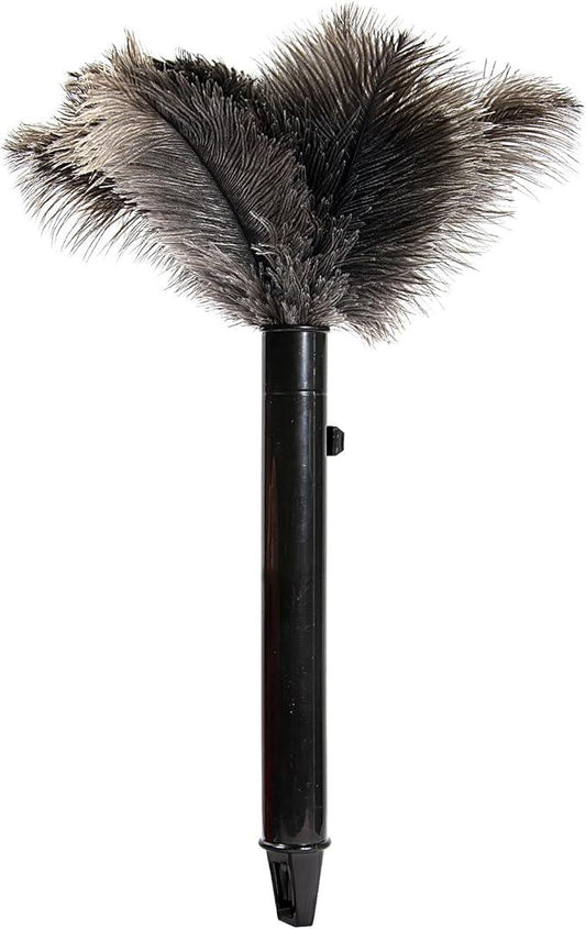 Retractable Ostrich Feather Duster for Cleaning, Fluffy and Natural Feather Duster with Retractable Handle， Reusable Eco-Friendly Handheld Cleaning Supplies (15 inch) - NeatNest