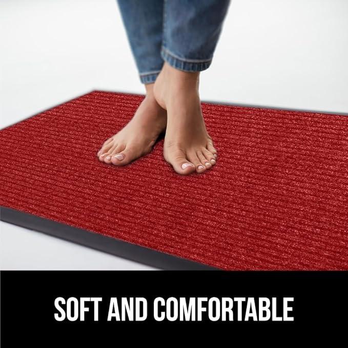 GORILLA GRIP Waterproof Traffic Guard Door Mat, 70x24, Heavy Duty Entryway Mats, Strong Rubber Back Commercial Utility Rugs for Office Hallway, Garage Floor and Home, Low Profile Carpet Runner, Red - NeatNest