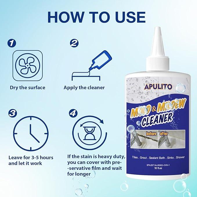 APULITO Household Cleaner Gel for Bathroom Shower Kitchen Tile Grout, Sinks Countertops 10 Fl Oz (Pack of 1) - NeatNest